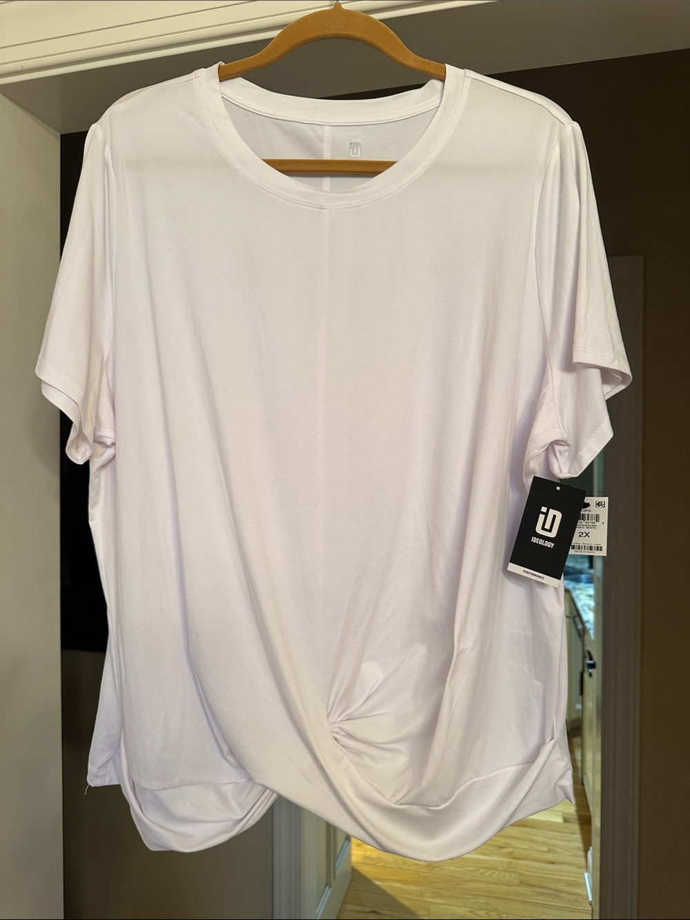 White  Knot-Front T-Shirt